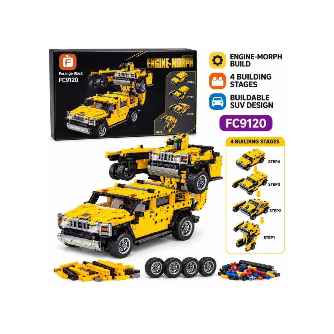 Forange Block FC9120 Engine-Morph 4-in-1 Transforming Car Building Blocks Set