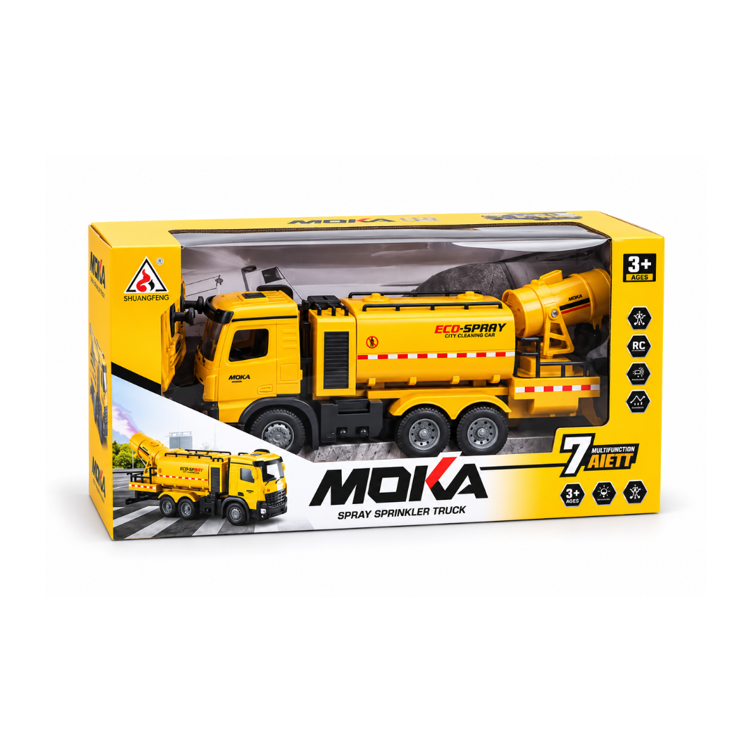 MOKA RC Spray Sprinkler Truck 2.4GHz Remote Control City Cleaning Truck with Water Spray Function