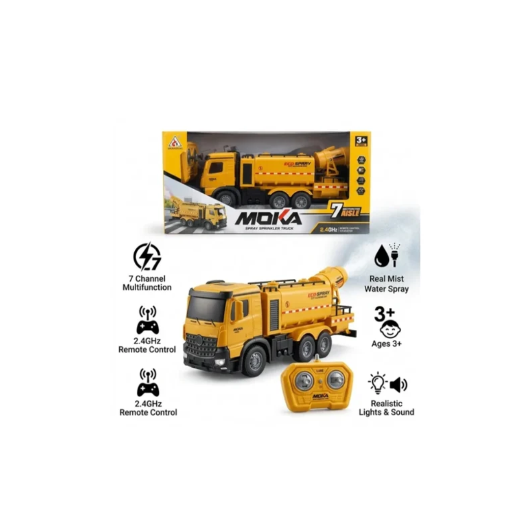 MOKA RC Spray Sprinkler Truck 2.4GHz Remote Control City Cleaning Truck with Water Spray Function