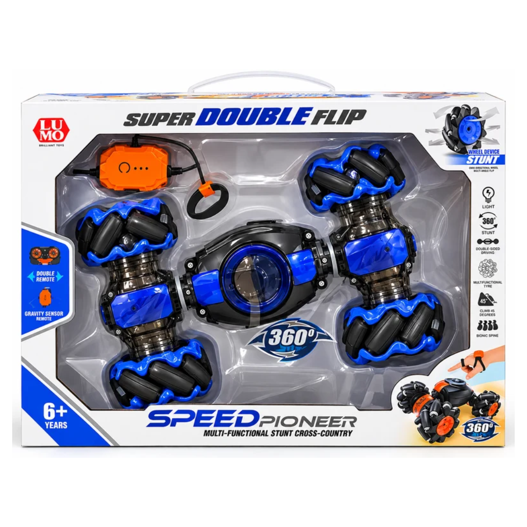 LUMO Speed Pioneer Super Double Flip 360° Stunt RC Car with Double Remote & Gravity Sensor – 6+ Years