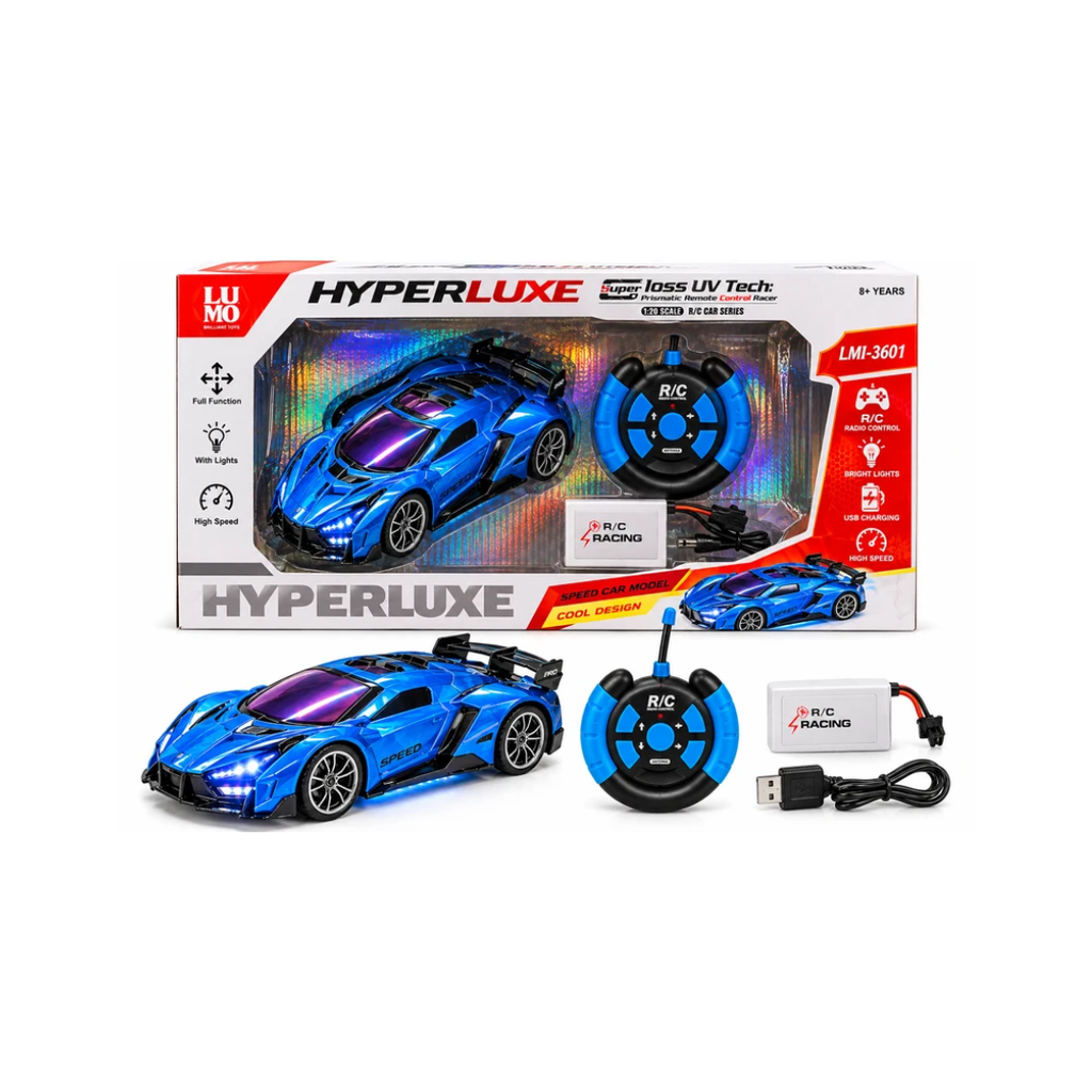 LUMO HyperLuxe LM1-3601 High-Speed R/C Racing Car with Lights & Adjustable Function – 8+ Years