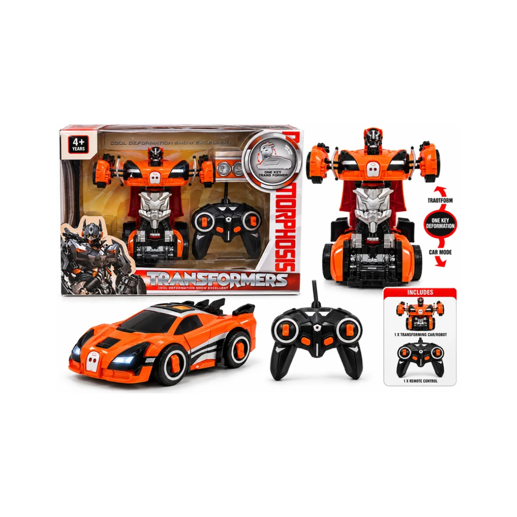 Transformers Remote Control 2-in-1 Transforming Car & Robot with Lights – 4+ Years