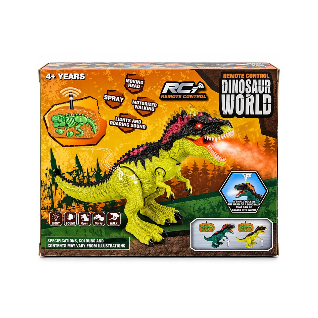 LUMO Remote Control Dinosaur with Walking, Moving Head, Light, Sound & Spray Effects – 4+ Years