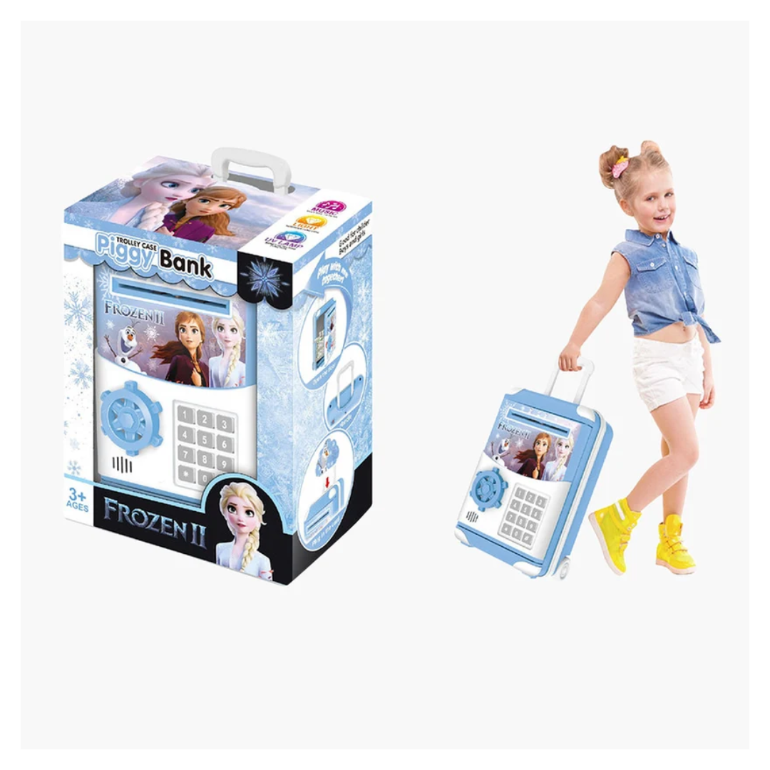 Frozen II Trolley Case Piggy Bank for Kids with Coin Slot & Number Keypad – 3+ Years