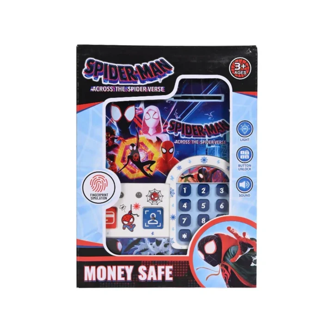 Spider-Man Across the Spider-Verse Money Safe with Fingerprint Simulation, Light & Sound – 3+ Years