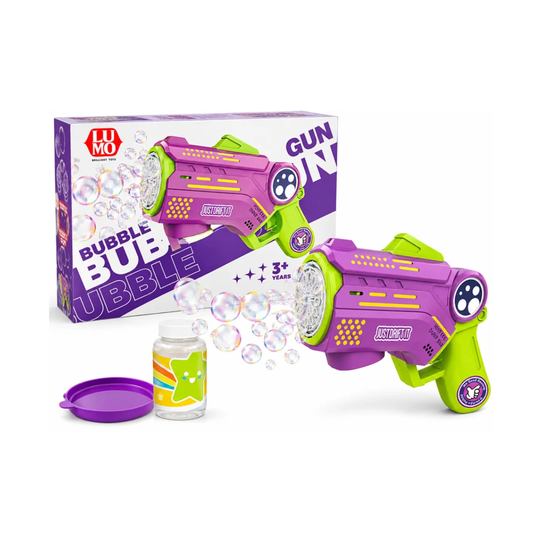 Lumo Bubble Gun Bubble Blaster with Bubble Solution Bottle – 3+ Years