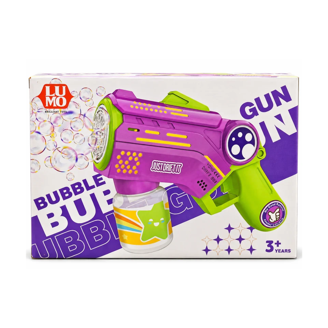 Lumo Bubble Gun Bubble Blaster with Bubble Solution Bottle – 3+ Years