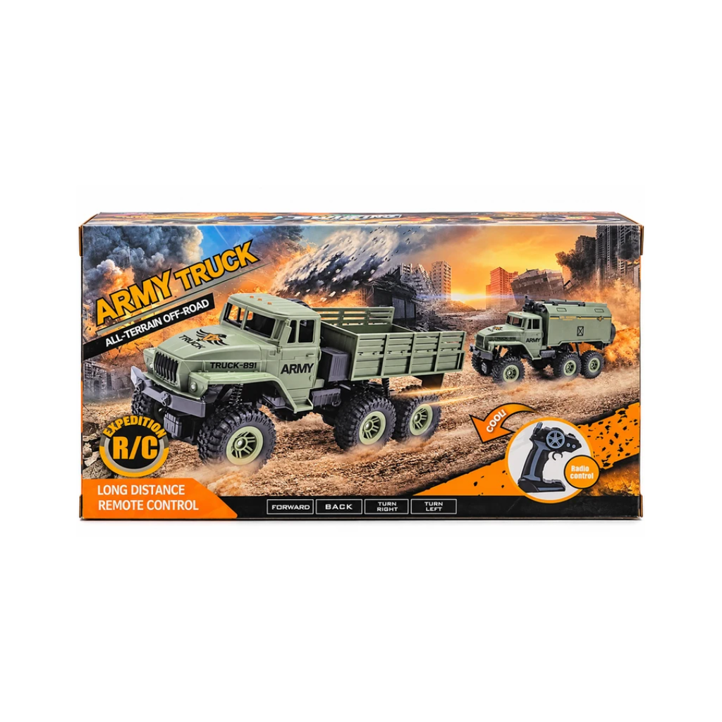 Lumo 6x6 Army Truck Remote Truck Climbing Vehicle – All-Terrain Off-Road, Rechargeable, 6+ Years
