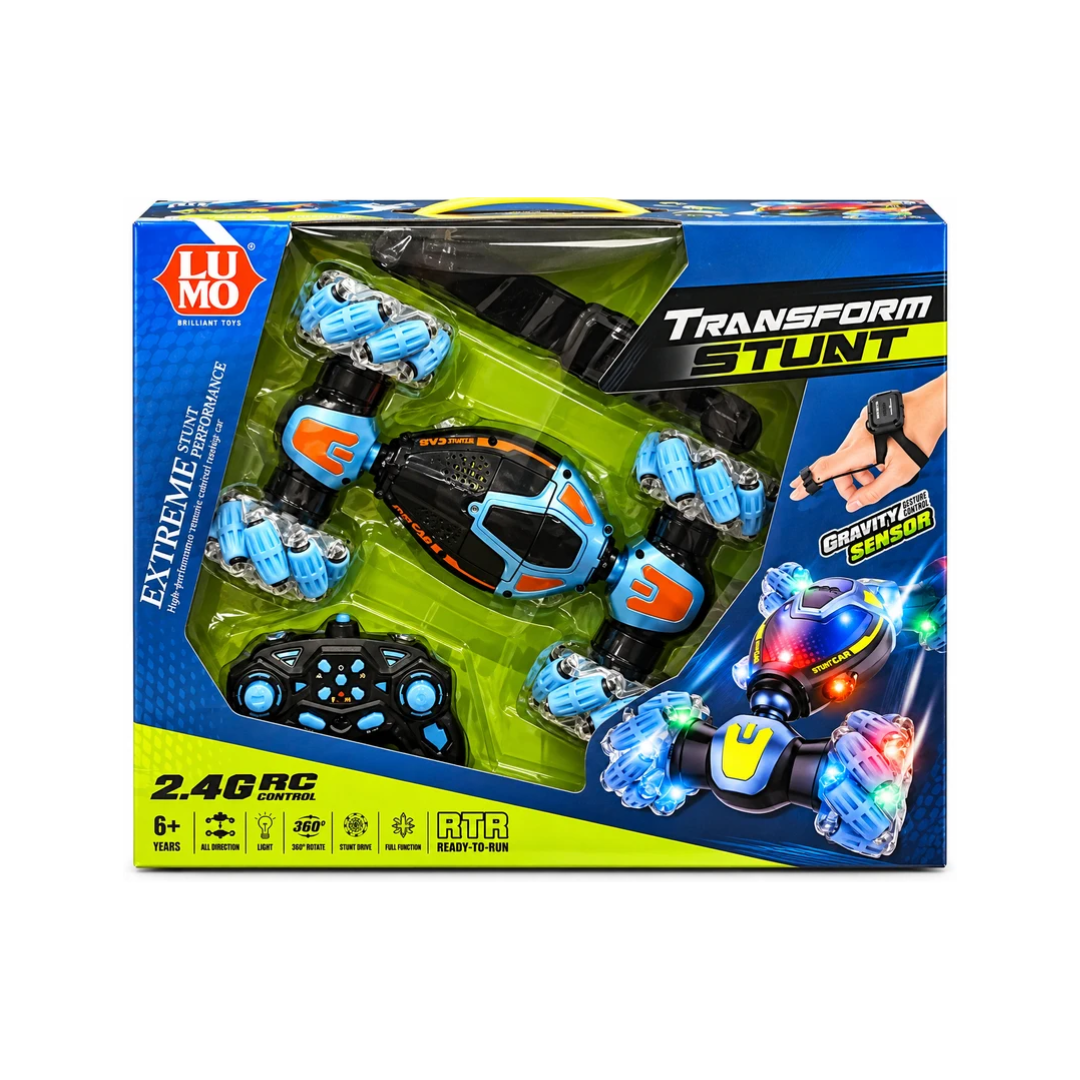 Lumo Transform Stunt Remote Car with Gravity Sensor Gesture Control – 360° Stunts, 2.4GHz, 6+ Years