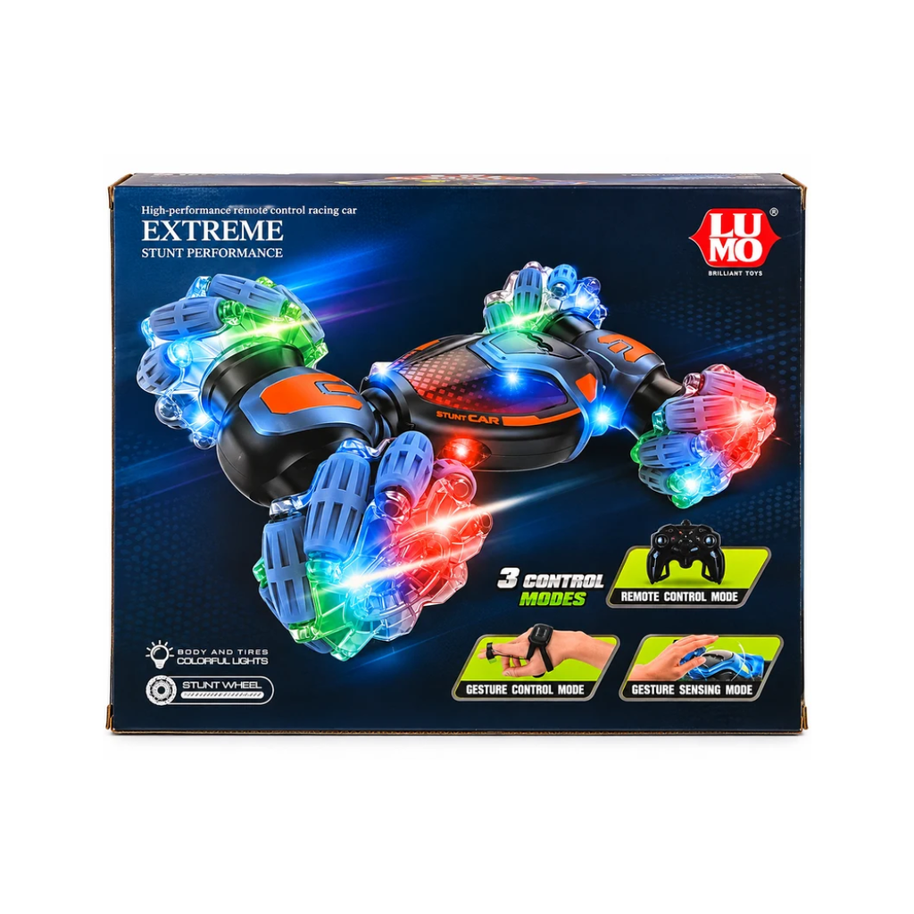 Lumo Transform Stunt Remote Car with Gravity Sensor Gesture Control – 360° Stunts, 2.4GHz, 6+ Years