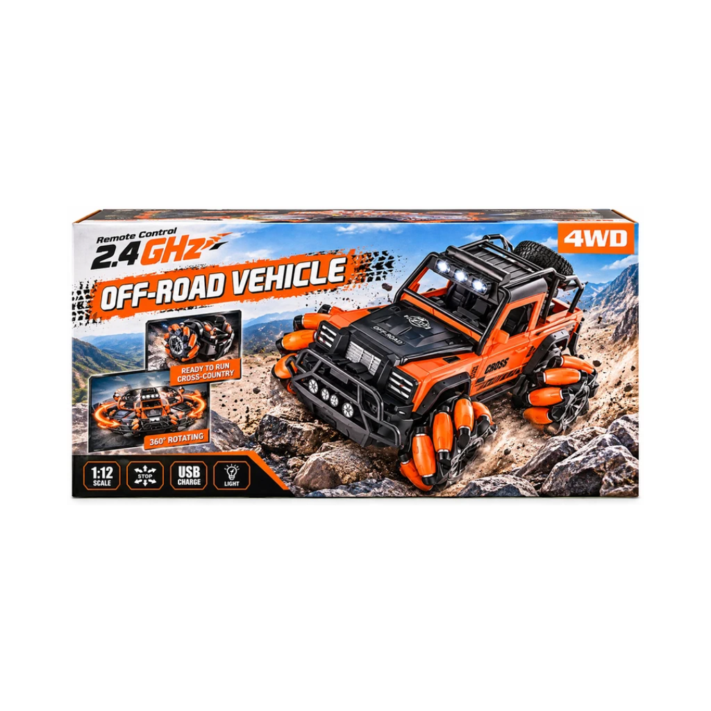 Lumo Cross Country 4WD Remote Car Off-Road Vehicle with Drifting, Lights & USB Charging – 4+ Years