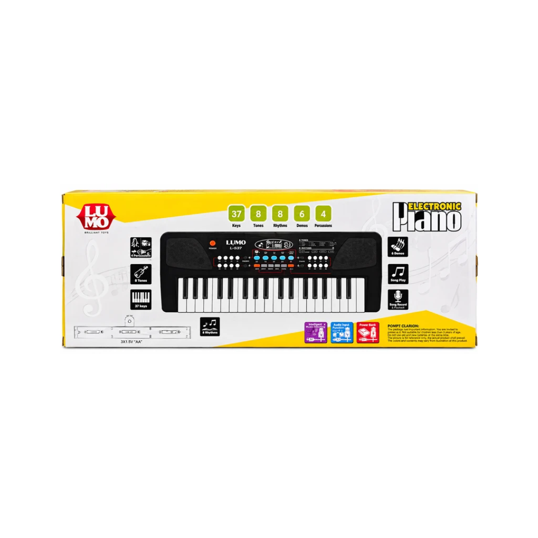 Lumo Electronic Piano Keyboard with Microphone – 37 Keys, 8 Tones & 8 Rhythms, 4+ Years