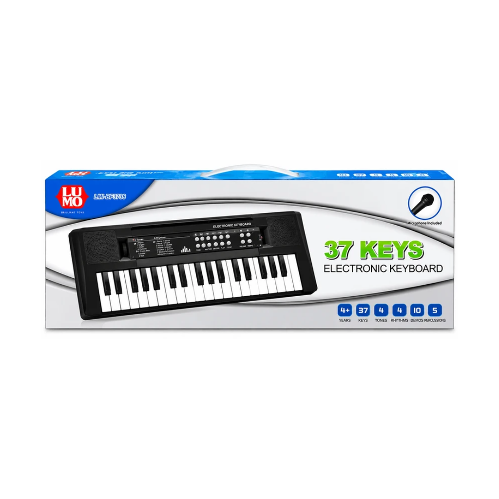 Lumo 37 Keys Electronic Keyboard with Microphone – 4 Tones, 4 Rhythms, 10 Demo Songs & 5 Percussions, 4+ Years