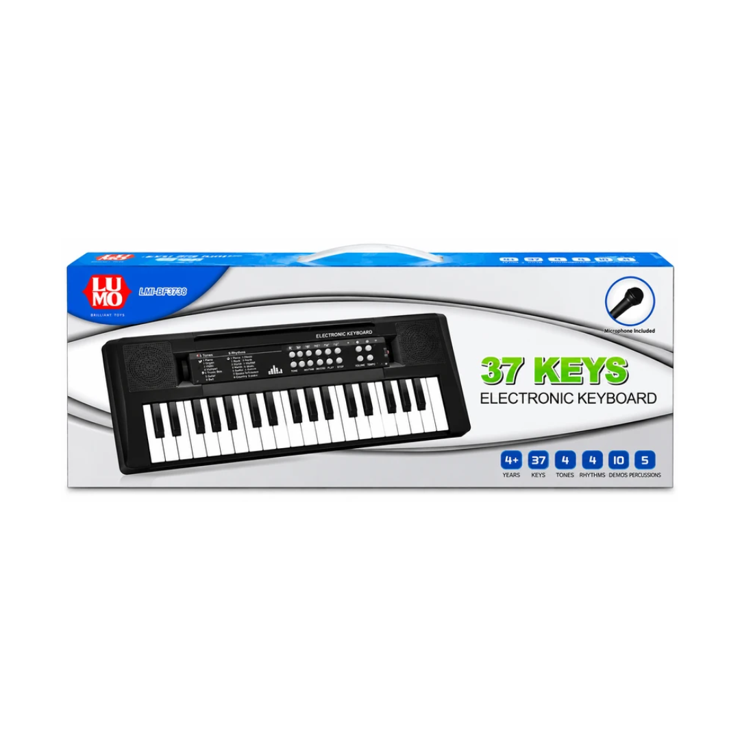 Lumo 37 Keys Electronic Keyboard with Microphone – 4 Tones, 4 Rhythms, 10 Demo Songs & 5 Percussions, 4+ Years