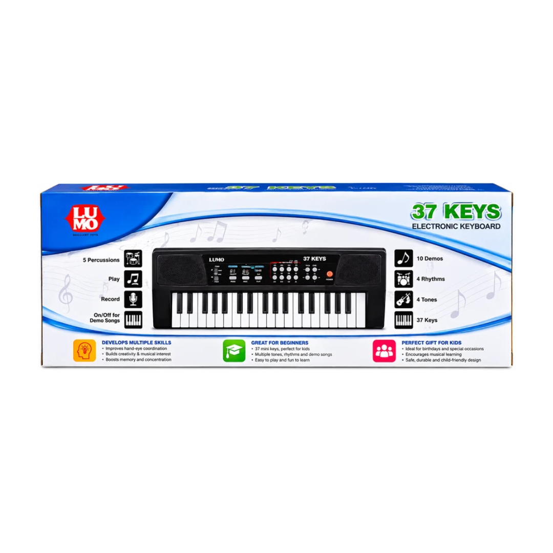Lumo 37 Keys Electronic Keyboard with Microphone – 4 Tones, 4 Rhythms, 10 Demo Songs & 5 Percussions, 4+ Years