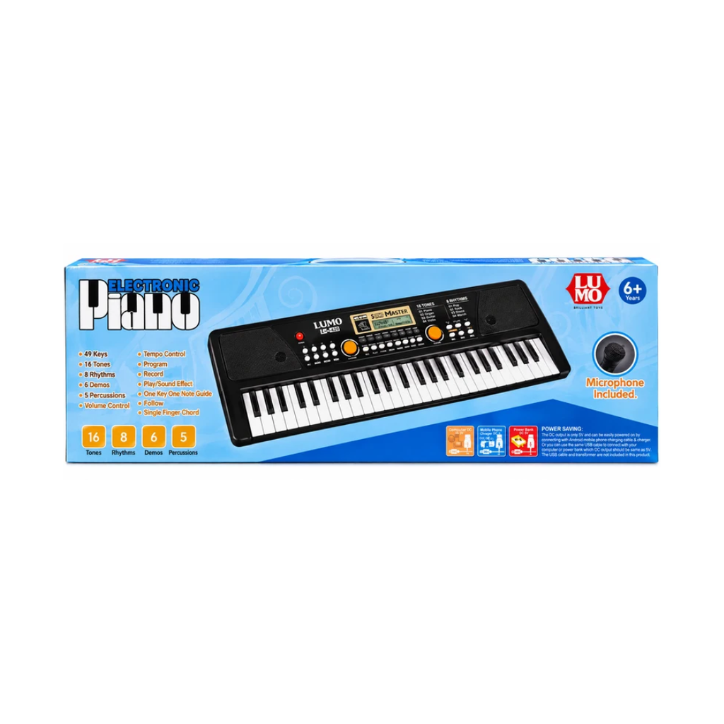 Lumo Electronic Piano Keyboard – 49 Keys, 16 Tones, 8 Rhythms & 6 Demo Songs