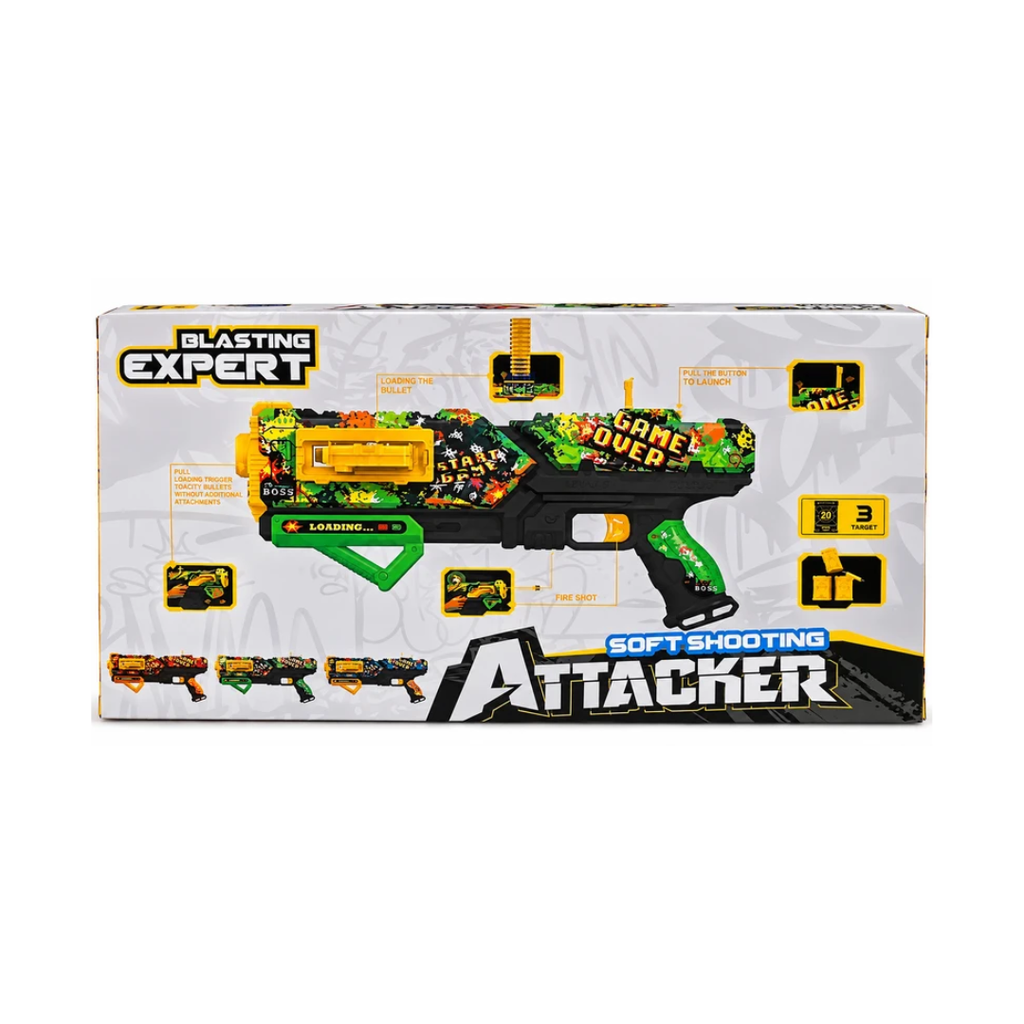 Lumo Soft Shooting Attacker Toy Gun – Foam Dart Blaster with 3+ Years