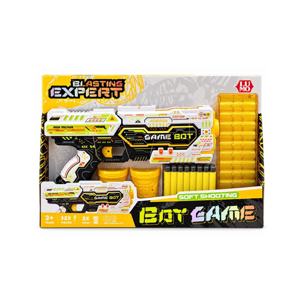 Lumo Blasting Expert Soft Bullet Toy Gun | Eby Game Foam Dart Blaster with 12 Soft Bullets & 2 Targets | 3+ Years