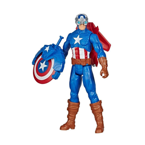 Marvel Avengers Titan Hero Series Blast Gear Captain America, With Launcher, 2 Accessories and Projectile