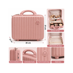 Portable Hard Shell Makeup & Travel Organizer Case with Handle – Pink (30cm)