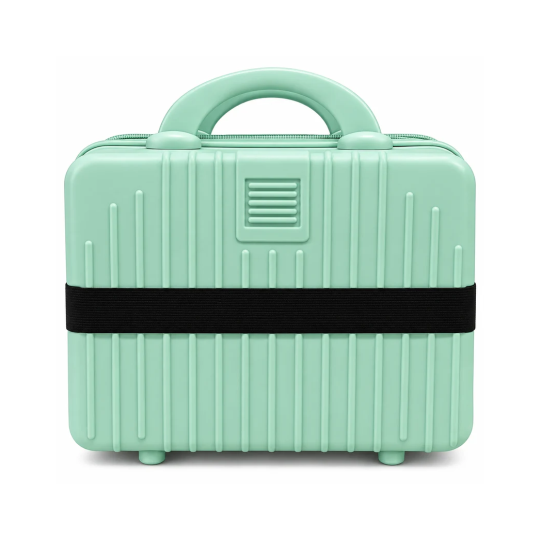 Portable Hard Shell Makeup & Travel Organizer Case with Handle – Mint Green (30cm)