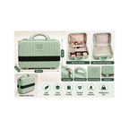Portable Hard Shell Makeup & Travel Organizer Case with Handle – Mint Green (30cm)