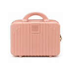 Portable Hard Shell Makeup & Travel Organizer Case with Handle – Peach Pink (30cm)