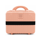 Portable Hard Shell Makeup & Travel Organizer Case with Handle – Peach Pink (30cm)