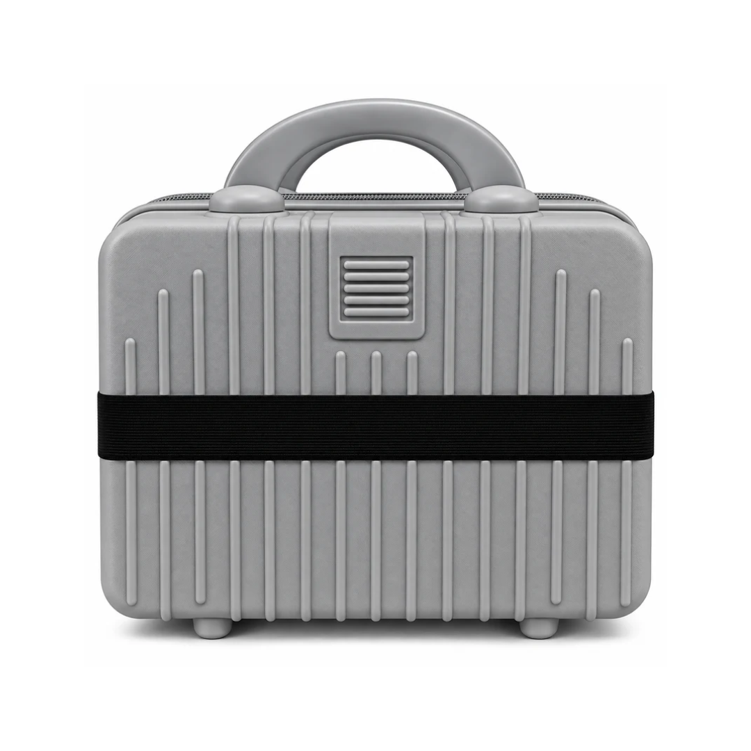 Portable Hard Shell Makeup & Travel Organizer Case with Handle – Grey (30cm)