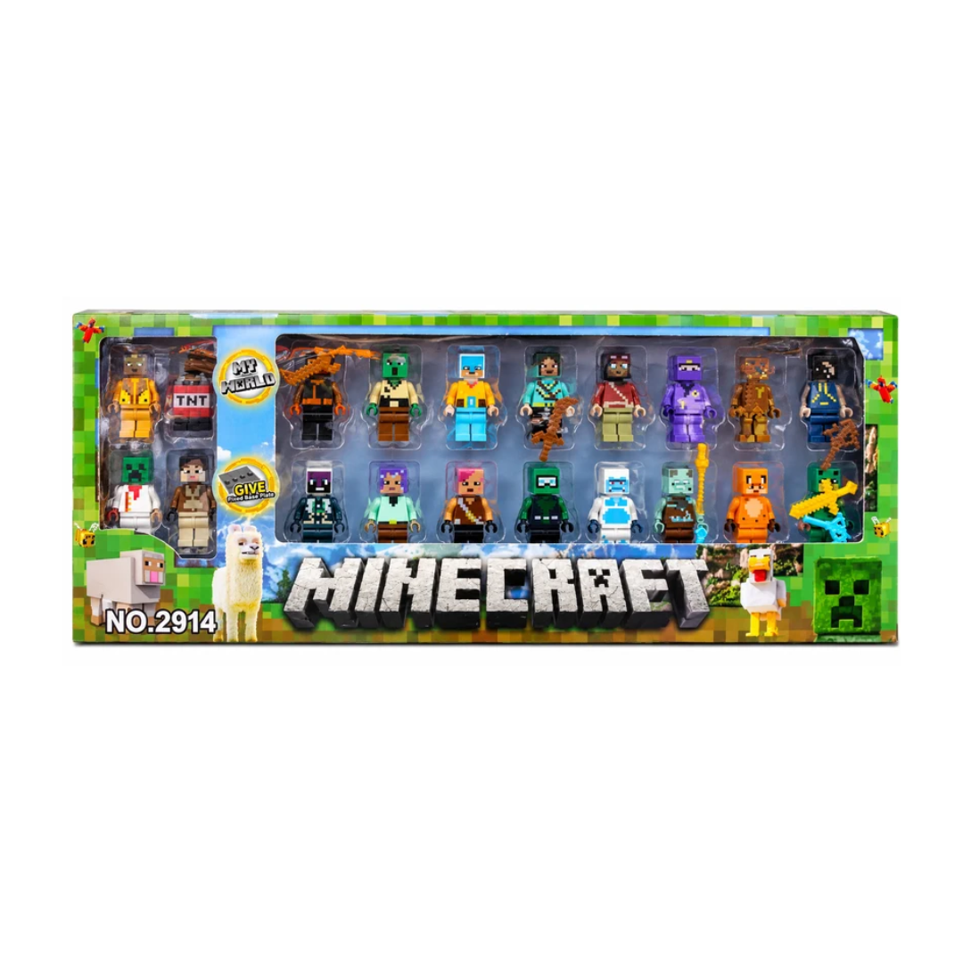 Minecraft Building Block Style Action Figure Set – 16+ Figures