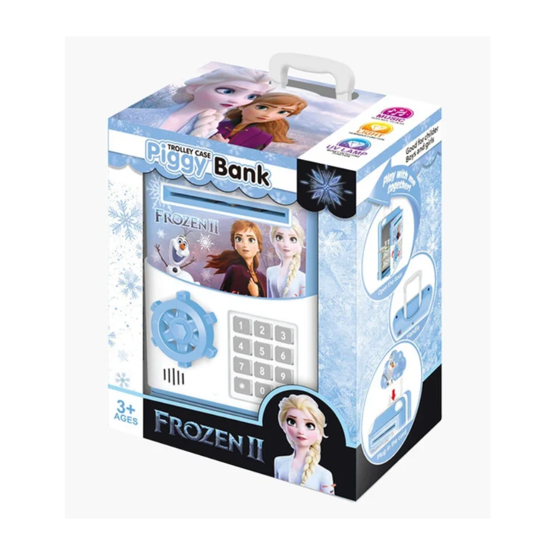 Frozen II Trolley Case Piggy Bank for Kids with Coin Slot & Number Keypad – 3+ Years