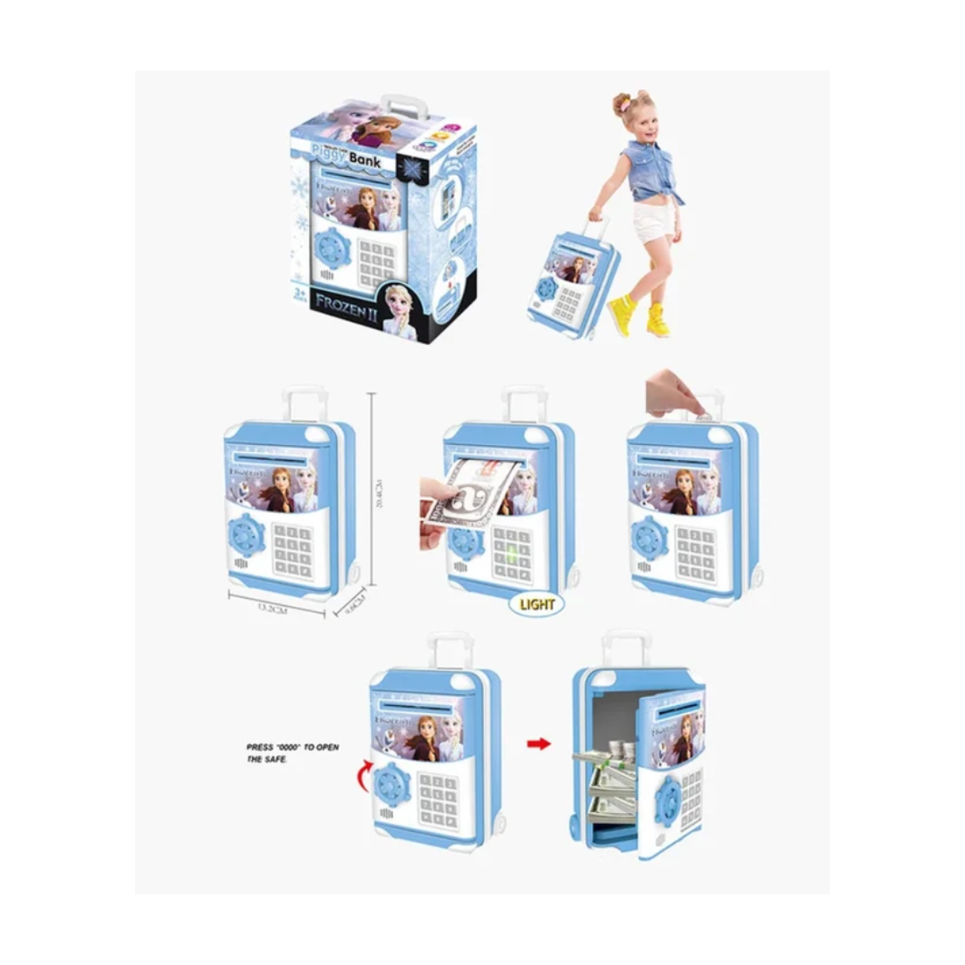 Frozen II Trolley Case Piggy Bank for Kids with Coin Slot & Number Keypad – 3+ Years