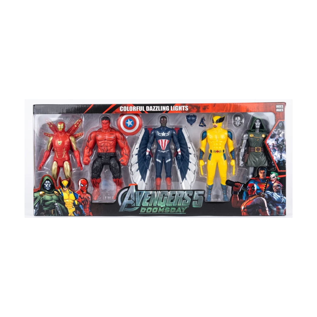 Avengers 5 Superhero Action Figure Set with Accessories – Kids 3+