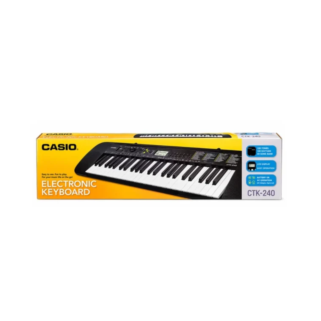 Casio CTK-240 49-Key Electronic Keyboard for Beginners & Kids With Adaptar