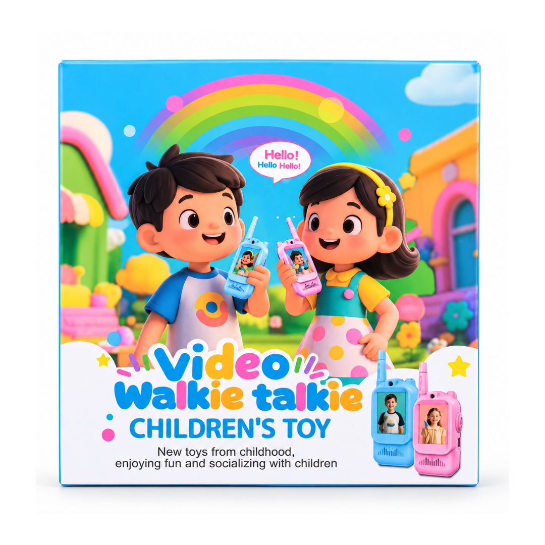 Kids Video Call Walkie Talkie Toy Set with Photo Display – Blue & Pink