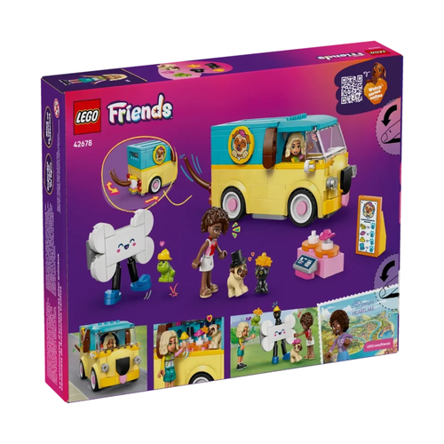 LEGO Friends Pet Accessories Van Building Set 42678, 237 Pieces, Pug-Shaped Van, 2 Mini Dolls & 3 Animal Figures – 6+ Years