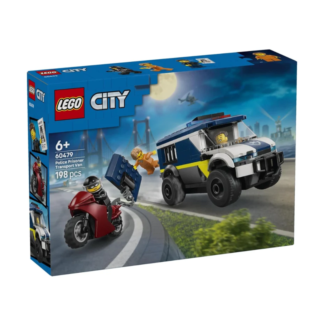 LEGO City Police Prisoner Transport Van 60479 – 198 Pieces | Police Vehicle Building Set for Kids Ages 6+