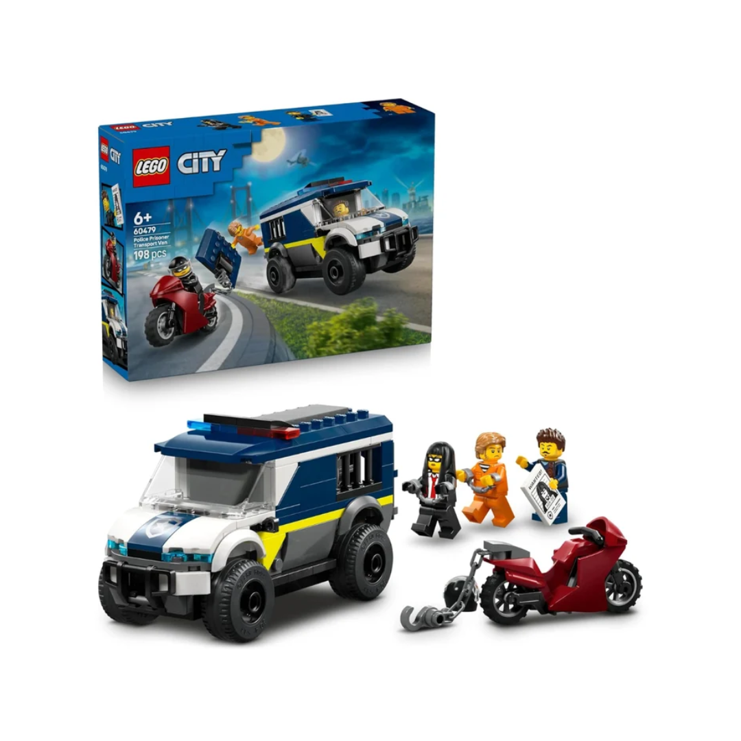 LEGO City Police Prisoner Transport Van 60479 – 198 Pieces | Police Vehicle Building Set for Kids Ages 6+