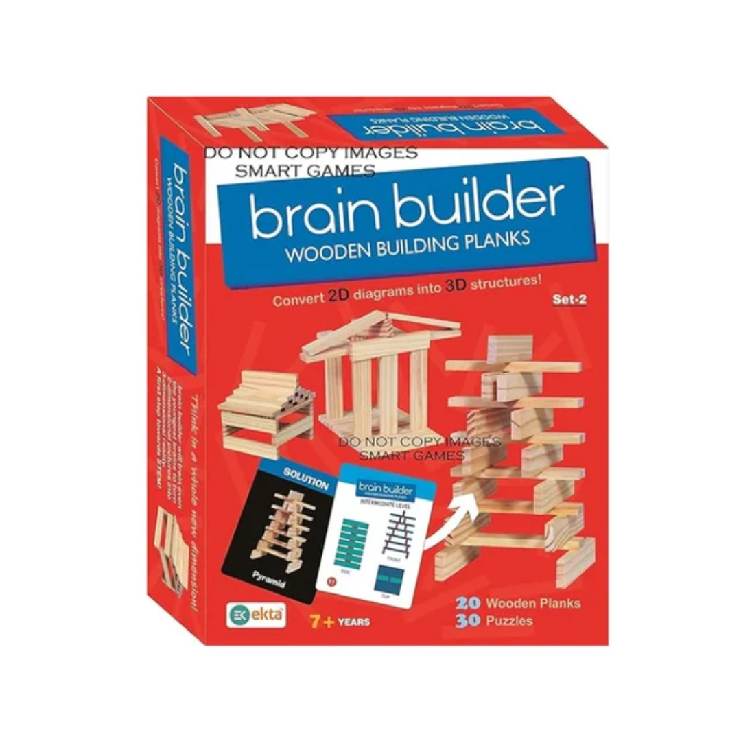 Ekta Brain Builder Wooden Building Set-2 (50 pieces)
