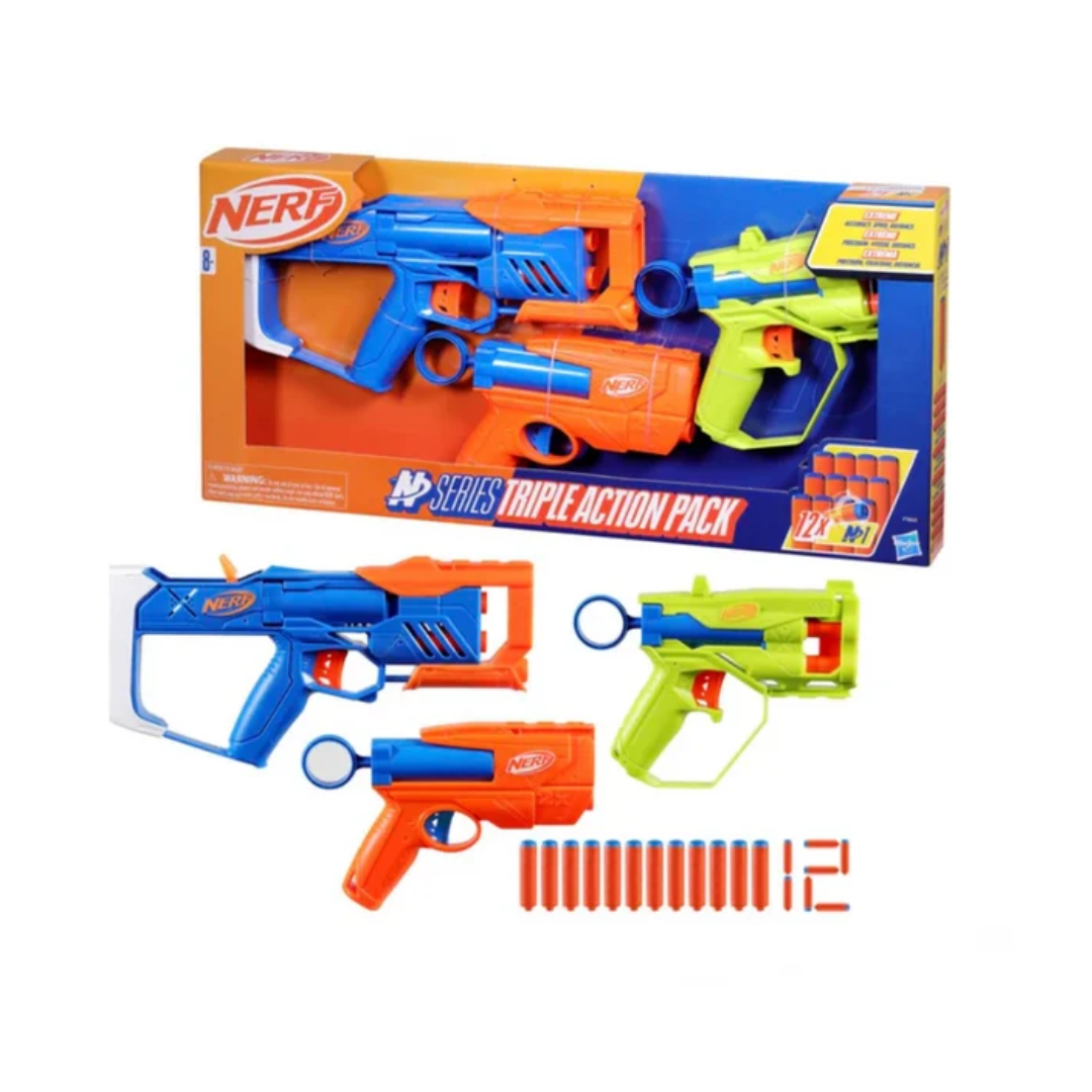 Hasbro Nerf N Series Triple Action Pack, 3 Blasters