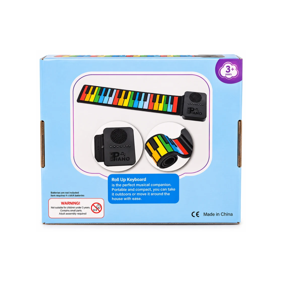 Roll Up Musical Keyboard for Kids with Speaker, 8 Demo Songs & 10 Tones