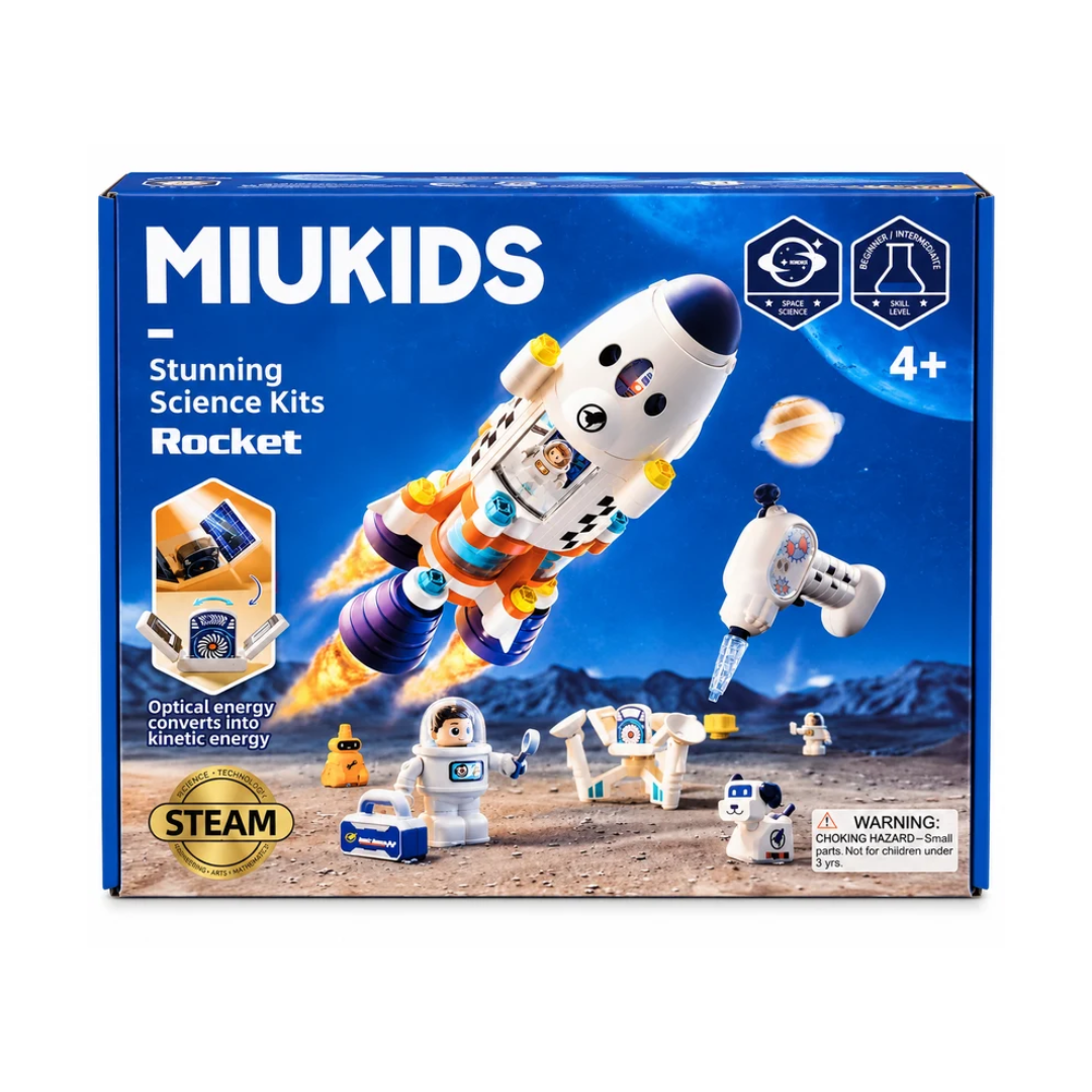 MIUKIDS Stunning Science Kits Rocket | STEAM Space Science Experiment & Building Kit for Kids | 4+ Years