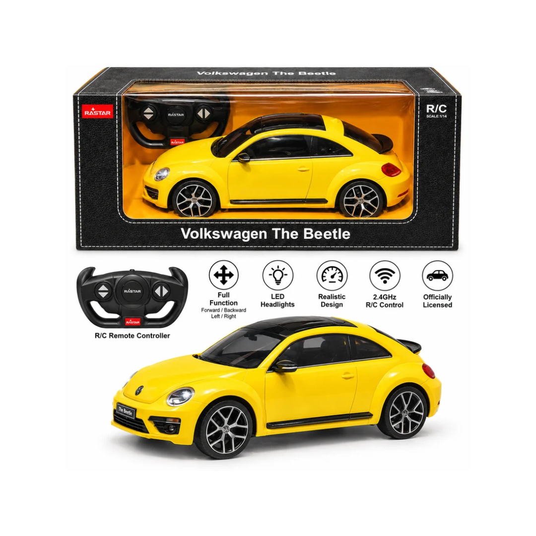 Rastar Volkswagen The Beetle 1:14 Scale Remote Control Car – Yellow