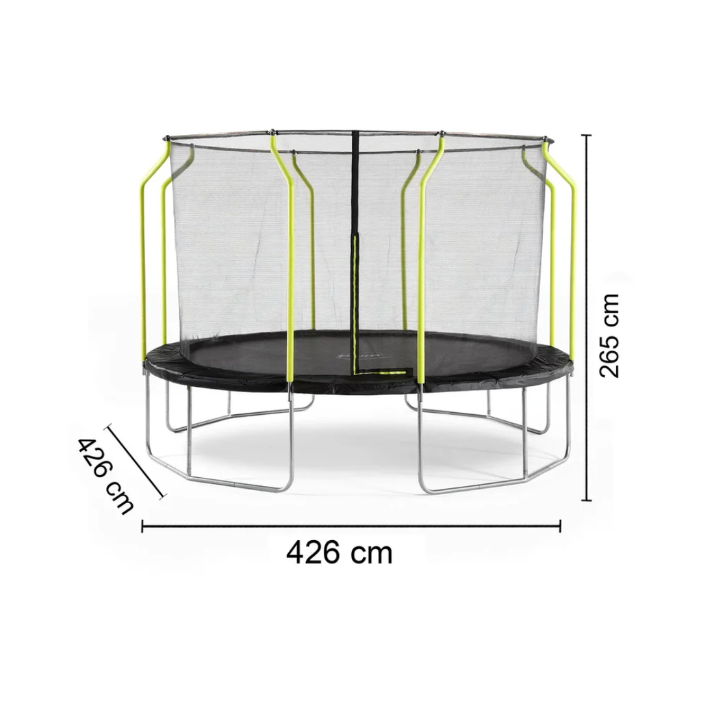 Plum Wave 14ft Springsafe Trampoline with Safety Enclosure | Black Outdoor Trampoline