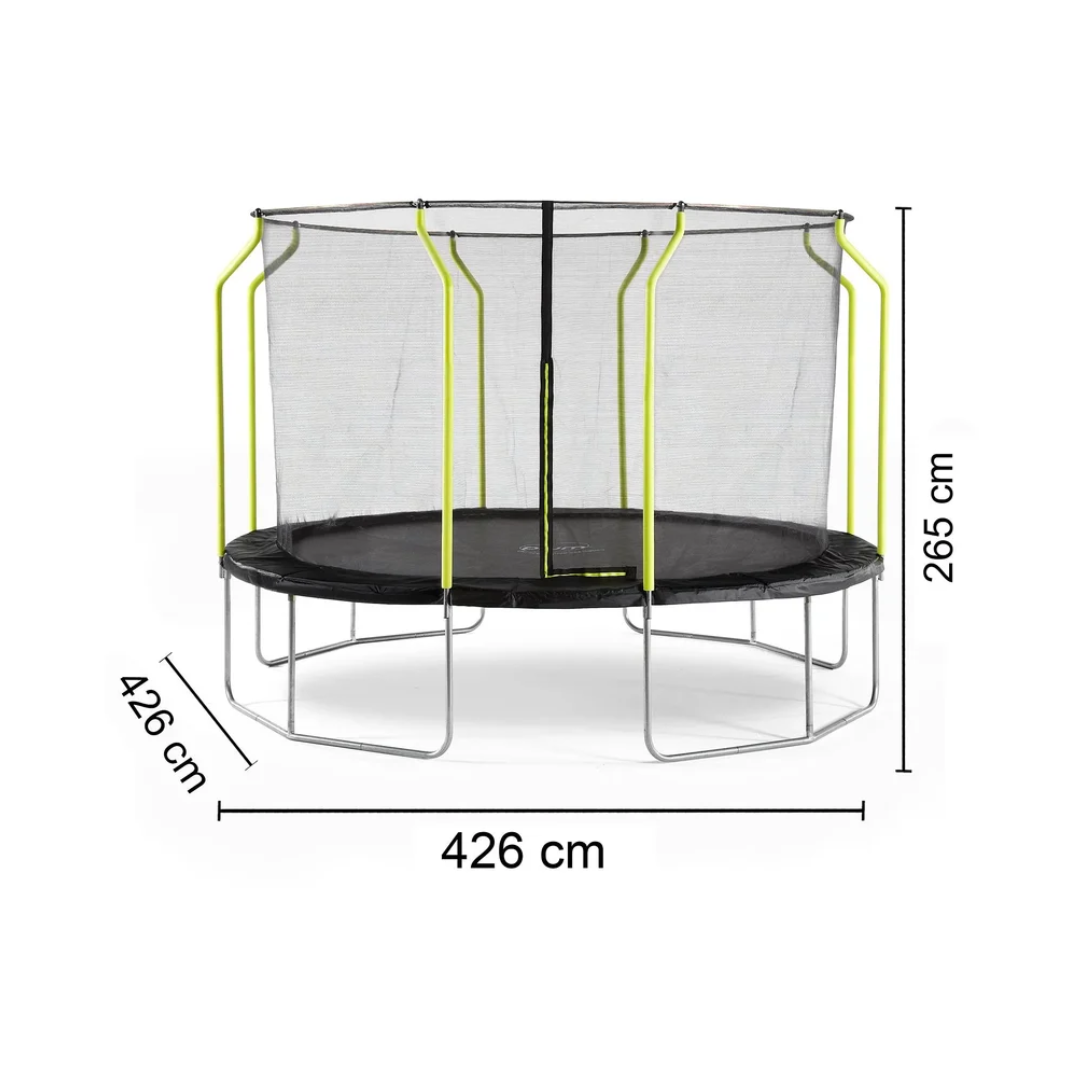 Plum Wave 14ft Springsafe Trampoline with Safety Enclosure | Black Outdoor Trampoline