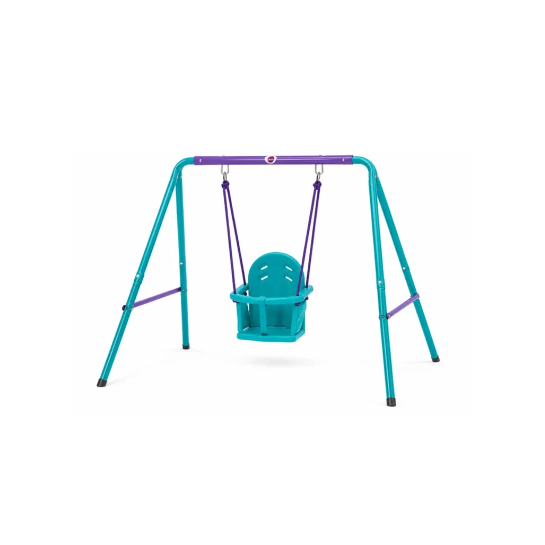 Plum Products Metal 2-in-1 Swing Set for Kids 1–10 Years – Adjustable Height, Baby Safety Seat & Steel Frame
