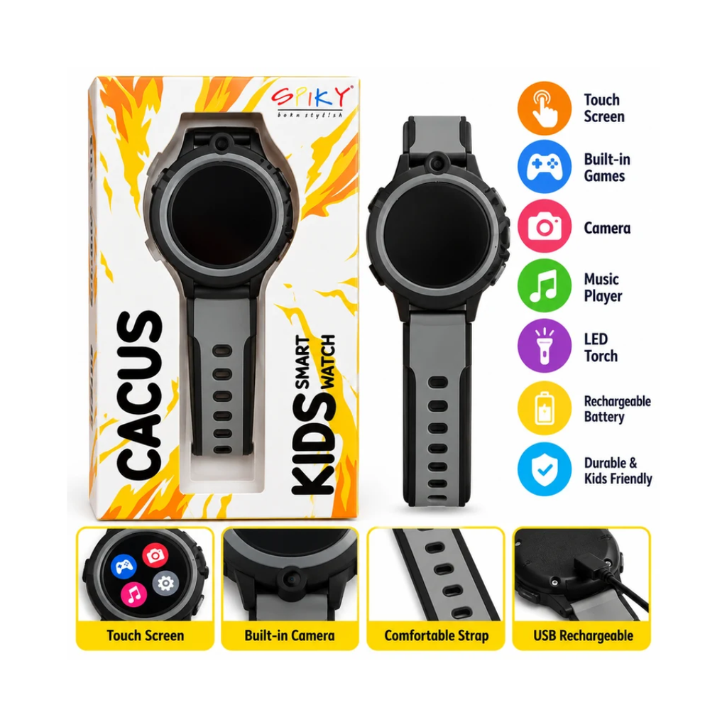 Spiky Cacus Kids 4G Smart Watch - Black