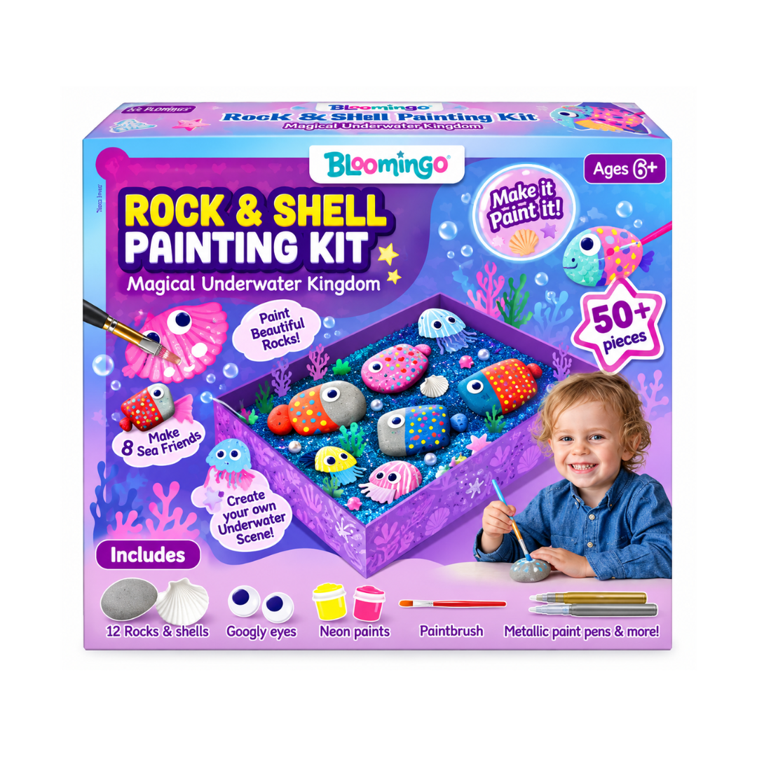 Bloomingo Art & Craft Kit - Rock Painting Kit Magical Underwater Kingdom