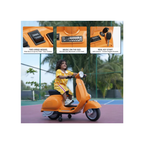 Emotorad Formula Fun Vespa 12V Electric Ride-On Scooter for Kids – 3 to 6 Years Yellow