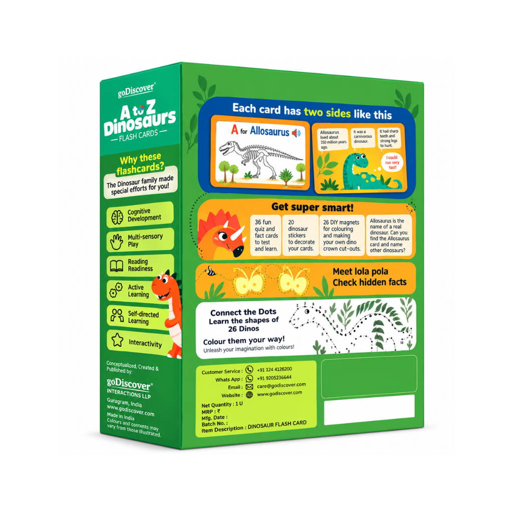 GoDiscover A to Z Dinosaur Flash Cards